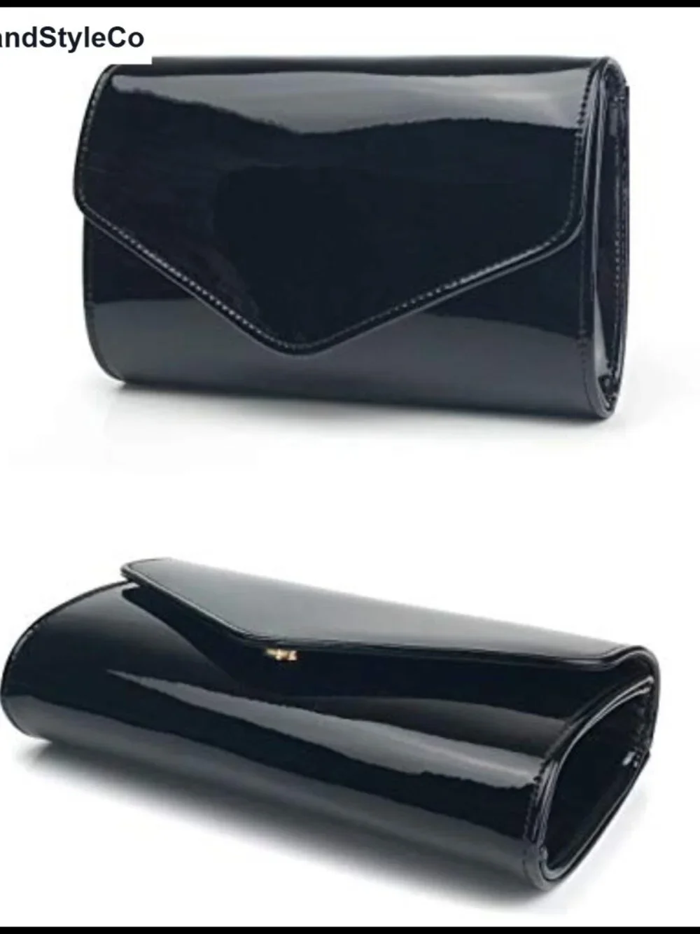 Glossy Envelope Evening Clutch Faux Patent Leather Chain Shoulder Bag